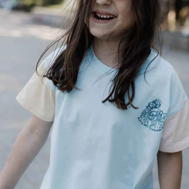 T-Shirt Vorderseite: Mira, Kopi und Pieps