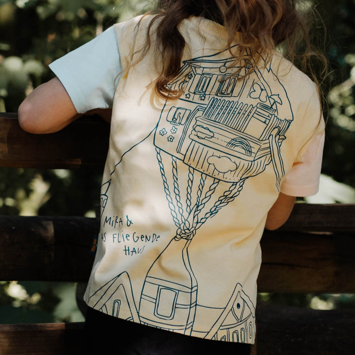 T-Shirt Rückseite: Das fliegende Haus