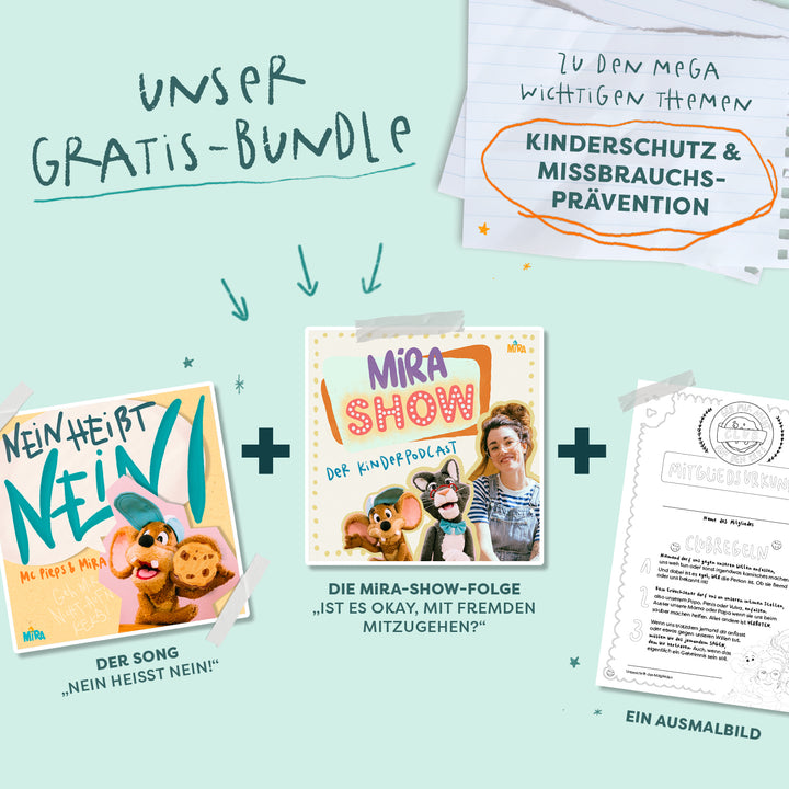 Gratis-Bundle zum Kinderschutz und Missbrauchsprävention. Enthält drei Elemente: 1) Den Song &