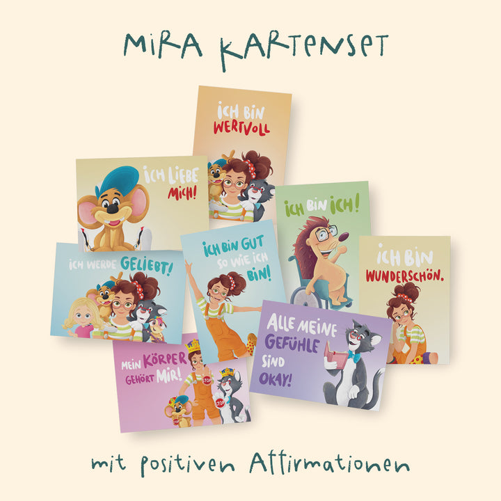 MIRA Kartenset mit positiven Affirmationen: Bunte Karten mit Botschaften wie &