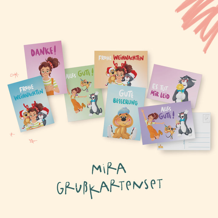 MIRA Grußkartenset mit verschiedenen bunten Karten für unterschiedliche Anlässe: &
