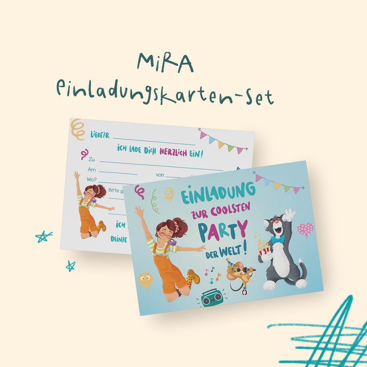 MIRA Einladungskarten-Set mit zwei Karten: Eine Einladungskarte &